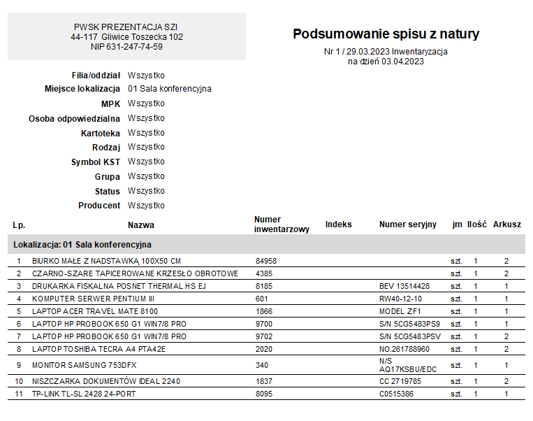 Inwentaryzacja środków Trwałych I Wyposażenia Pobierz Demo 4140